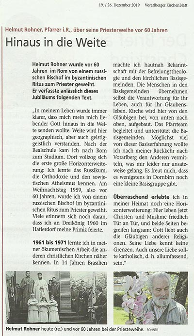 Zeitungsausschnitt Kirchenblatt